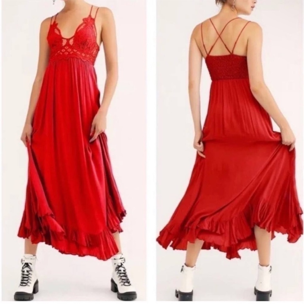 Free people adella maxi LARGE red